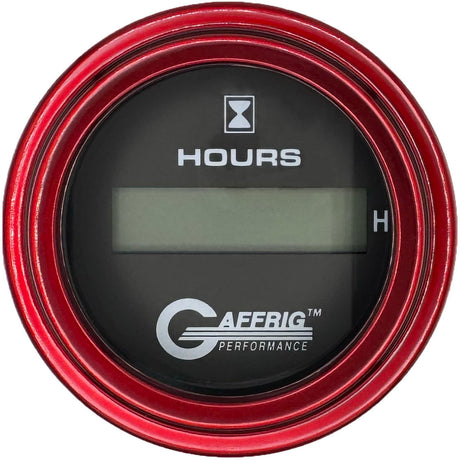 GAFFRIG 2 INCH ELECTRIC ENGINE HOUR METER BLACK / STEP RIM (002) / RED