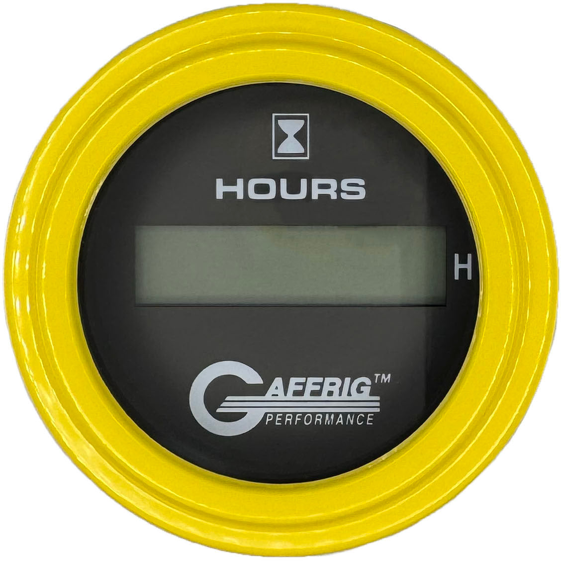 GAFFRIG 2 INCH ELECTRIC ENGINE HOUR METER BLACK / STEP RIM (002) / YELLOW