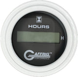 GAFFRIG 2 INCH ELECTRIC ENGINE HOUR METER BLACK / STEP RIM (002) / WHITE