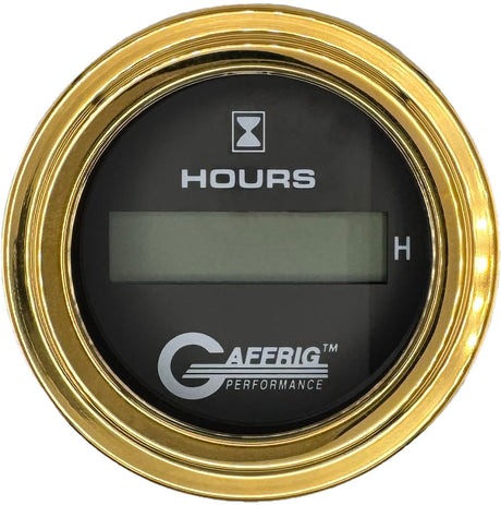 GAFFRIG 2 INCH ELECTRIC ENGINE HOUR METER BLACK / STEP RIM (002) / GOLD