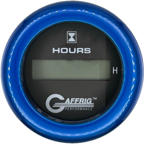 GAFFRIG 2 INCH ELECTRIC ENGINE HOUR METER BLACK / FAT RIM (218) / BLUE