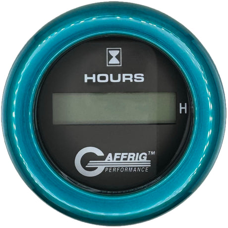 GAFFRIG 2 INCH ELECTRIC ENGINE HOUR METER BLACK / FAT RIM (218) / TEAL