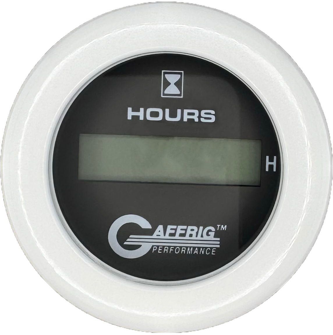 GAFFRIG 2 INCH ELECTRIC ENGINE HOUR METER BLACK / FAT RIM (218) / WHITE