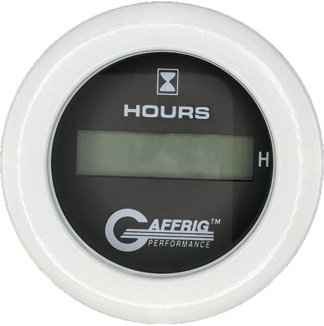 GAFFRIG 2 INCH ELECTRIC ENGINE HOUR METER BLACK / FAT RIM (218) / WHITE