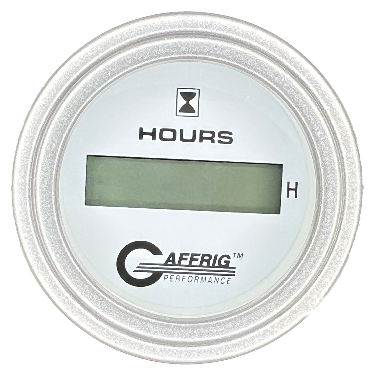 GAFFRIG 2 INCH ELECTRIC ENGINE HOUR METER STEP RIM (002) / PLATINUM / WHITE