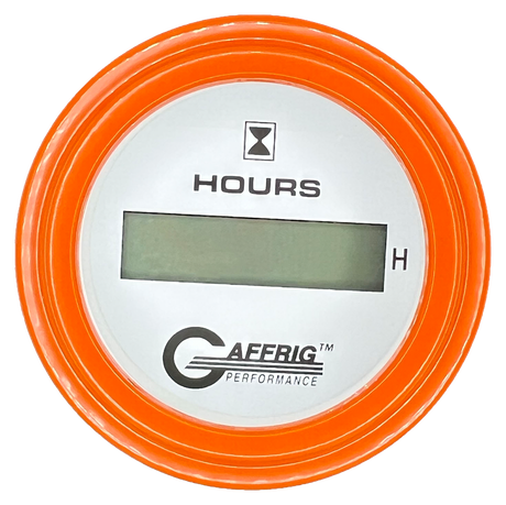 GAFFRIG 2 INCH ELECTRIC ENGINE HOUR METER STEP RIM (002) / ORANGE / WHITE