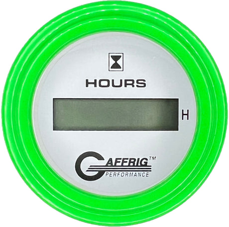 GAFFRIG 2 INCH ELECTRIC ENGINE HOUR METER STEP RIM (002) / LIME GREEN / WHITE