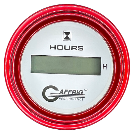 GAFFRIG 2 INCH ELECTRIC ENGINE HOUR METER STEP RIM (002) / RED / WHITE