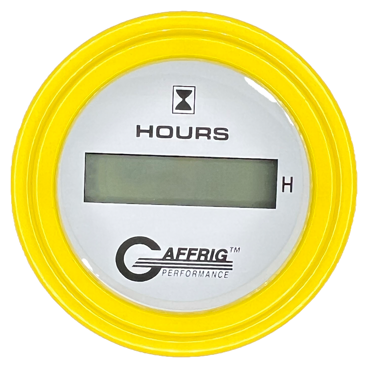 GAFFRIG 2 INCH ELECTRIC ENGINE HOUR METER STEP RIM (002) / YELLOW / WHITE