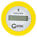 GAFFRIG 2 INCH ELECTRIC ENGINE HOUR METER STEP RIM (002) / YELLOW / WHITE