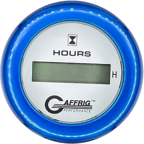 GAFFRIG 2 INCH ELECTRIC ENGINE HOUR METER FAT RIM (218) / BLUE / WHITE