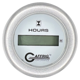 GAFFRIG 2 INCH ELECTRIC ENGINE HOUR METER FAT RIM (218) / PLATINUM / WHITE