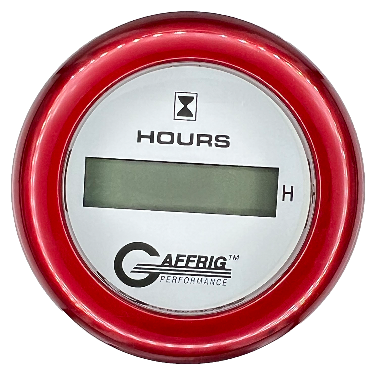 GAFFRIG 2 INCH ELECTRIC ENGINE HOUR METER FAT RIM (218) / RED / WHITE