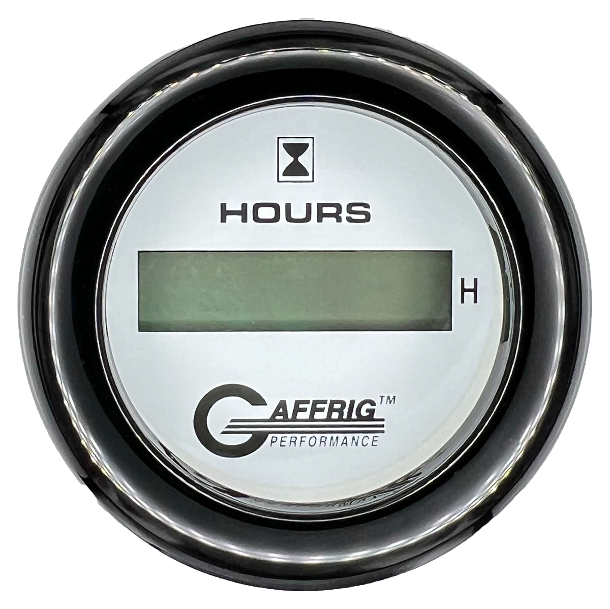 GAFFRIG 2 INCH ELECTRIC ENGINE HOUR METER FAT RIM (218) / BLACK / WHITE