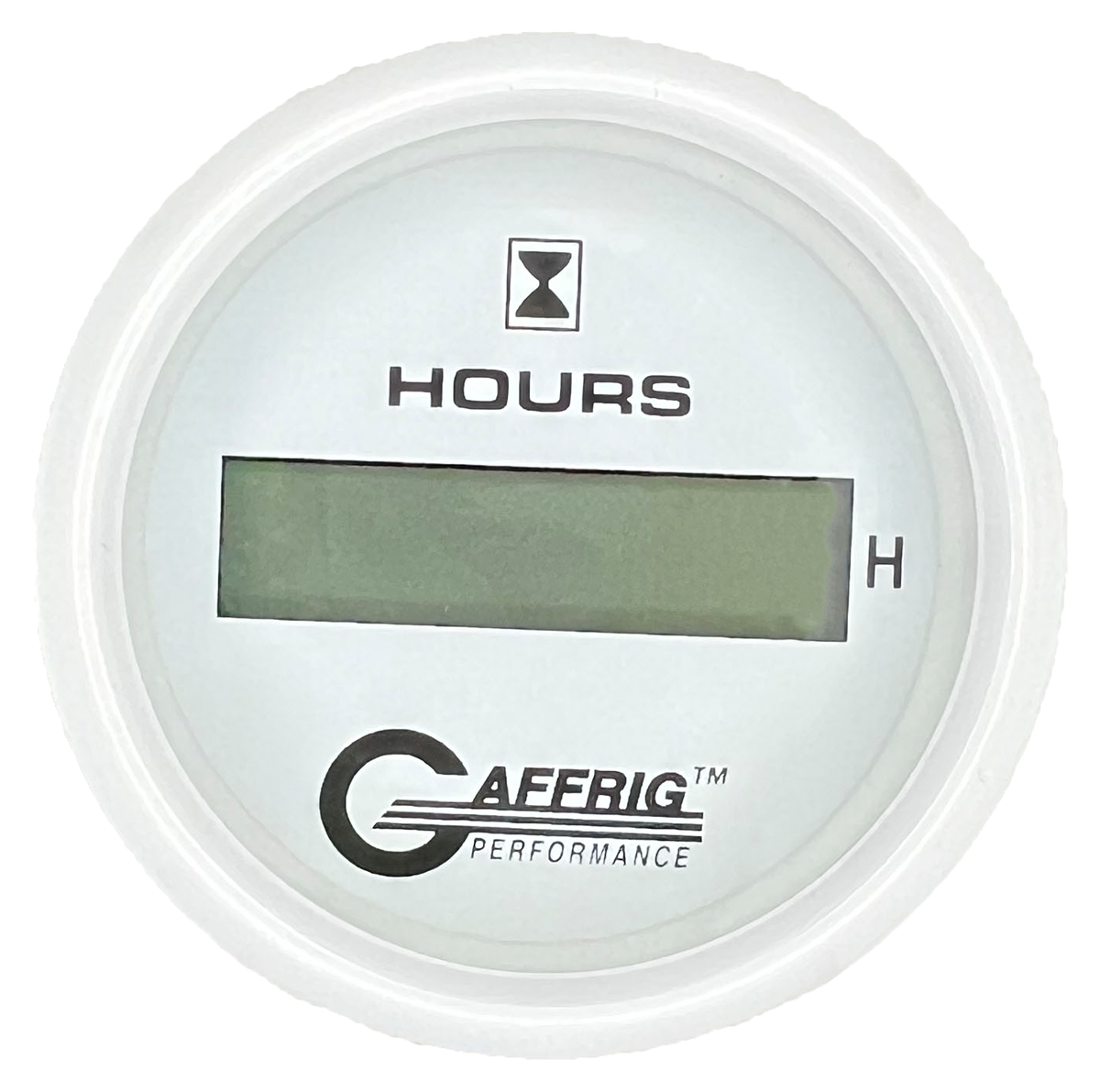 GAFFRIG 2 INCH ELECTRIC ENGINE HOUR METER STEP RIM (002) / WHITE / WHITE