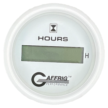 GAFFRIG 2 INCH ELECTRIC ENGINE HOUR METER STEP RIM (002) / WHITE / WHITE