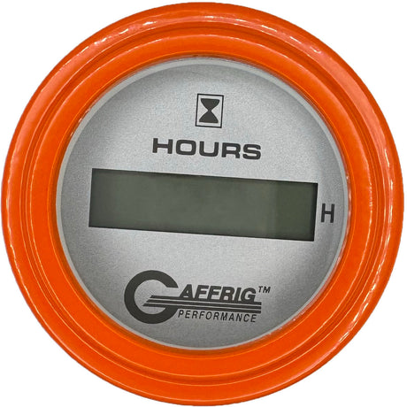 GAFFRIG 2 INCH ELECTRIC ENGINE HOUR METER PLATINUM / STEP RIM (002) / ORANGE