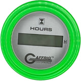 GAFFRIG 2 INCH ELECTRIC ENGINE HOUR METER PLATINUM / STEP RIM (002) / LIME GREEN