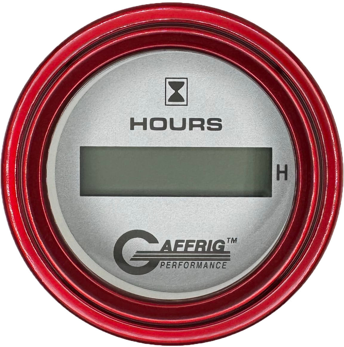 GAFFRIG 2 INCH ELECTRIC ENGINE HOUR METER PLATINUM / STEP RIM (002) / RED