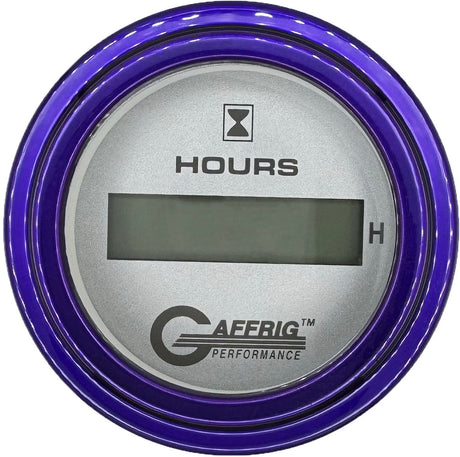 GAFFRIG 2 INCH ELECTRIC ENGINE HOUR METER PLATINUM / STEP RIM (002) / PURPLE