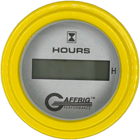 GAFFRIG 2 INCH ELECTRIC ENGINE HOUR METER PLATINUM / STEP RIM (002) / YELLOW