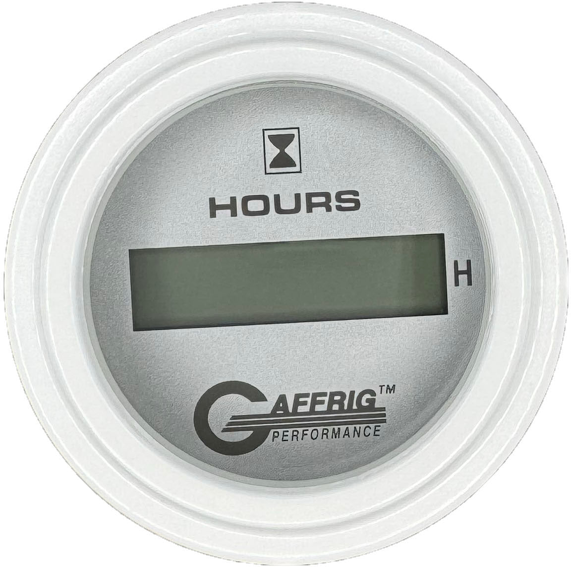 GAFFRIG 2 INCH ELECTRIC ENGINE HOUR METER PLATINUM / STEP RIM (002) / WHITE