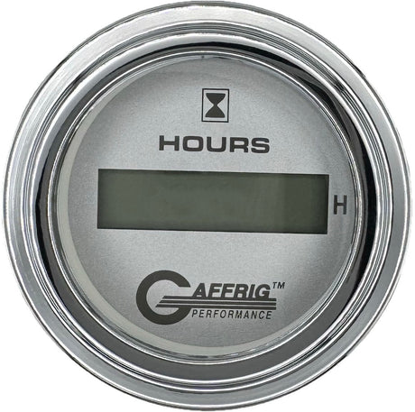 GAFFRIG 2 INCH ELECTRIC ENGINE HOUR METER PLATINUM / STEP RIM (002) / CHROME/POLISHED