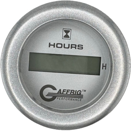 GAFFRIG 2 INCH ELECTRIC ENGINE HOUR METER PLATINUM / FAT RIM (218) / PLATINUM