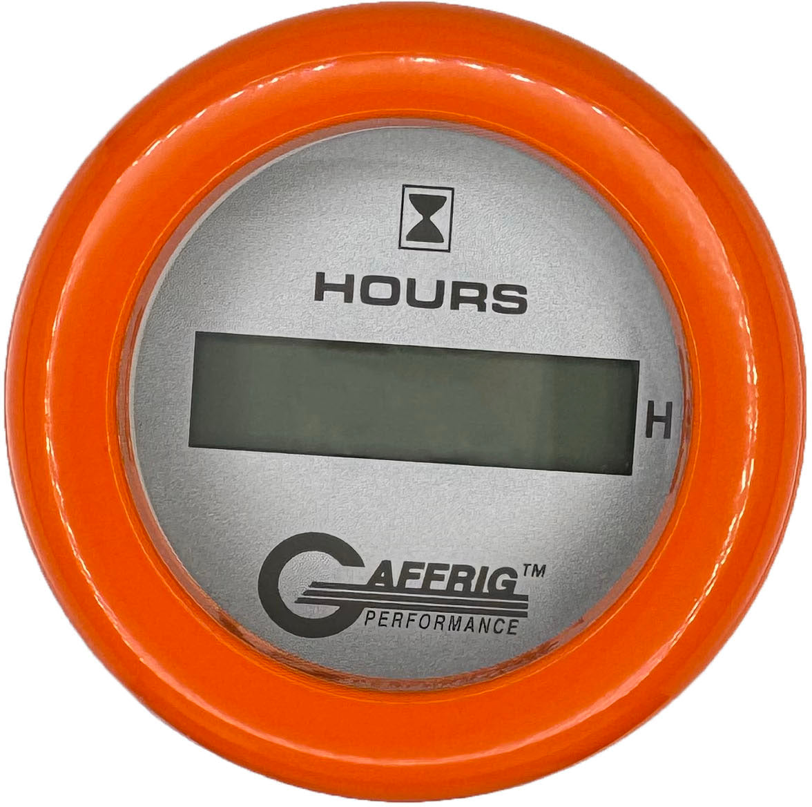 GAFFRIG 2 INCH ELECTRIC ENGINE HOUR METER PLATINUM / FAT RIM (218) / ORANGE