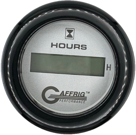 GAFFRIG 2 INCH ELECTRIC ENGINE HOUR METER PLATINUM / FAT RIM (218) / BLACK