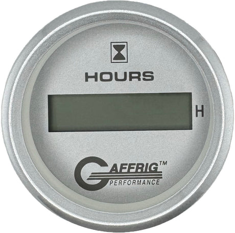 GAFFRIG 2 INCH ELECTRIC ENGINE HOUR METER PLATINUM / STEP RIM (002) / PLATINUM