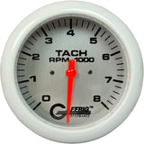 GAFFRIG 4 5/8 INCH ELECTRIC TACHOMETER - PLATINUM WHITE / 8000