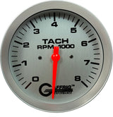 GAFFRIG 4 5/8 INCH ELECTRIC TACHOMETER - PLATINUM NO FAT RIM (STANDARD) / 8000