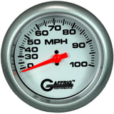 GAFFRIG 3 3/8 INCH MECHANICAL DRY SPEEDOMETER 100 MPH - HEAD ONLY WHITE / FAT RIM (338) / PLATINUM