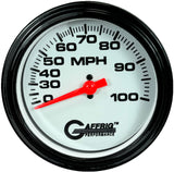 GAFFRIG 3 3/8 INCH MECHANICAL DRY SPEEDOMETER 100 MPH KIT WHITE / STEP RIM (008) / BLACK