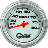 GAFFRIG 3 3/8 INCH MECHANICAL DRY SPEEDOMETER 80 MPH KIT WHITE / STEP RIM (008) / PLATINUM