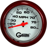 GAFFRIG 3 3/8 INCH MECHANICAL DRY SPEEDOMETER 80 MPH KIT WHITE / FAT RIM (338) / RED