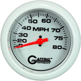 GAFFRIG 3 3/8 INCH MECHANICAL DRY SPEEDOMETER 80 MPH KIT WHITE / FAT RIM (338) / WHITE