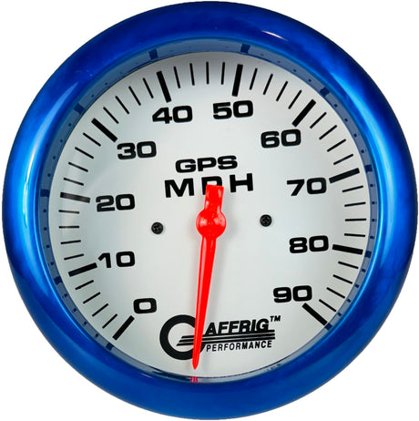 GAFFRIG 4 5/8 INCH GPS SPEEDOMETER - HEAD ONLY - WHITE - 90 MPH, 120 MPH, 180 MPH