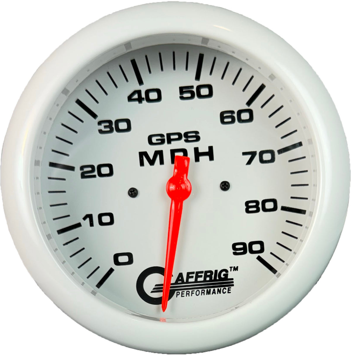GAFFRIG 4 5/8 INCH GPS SPEEDOMETER - HEAD ONLY - WHITE - 90 MPH, 120 MPH, 180 MPH