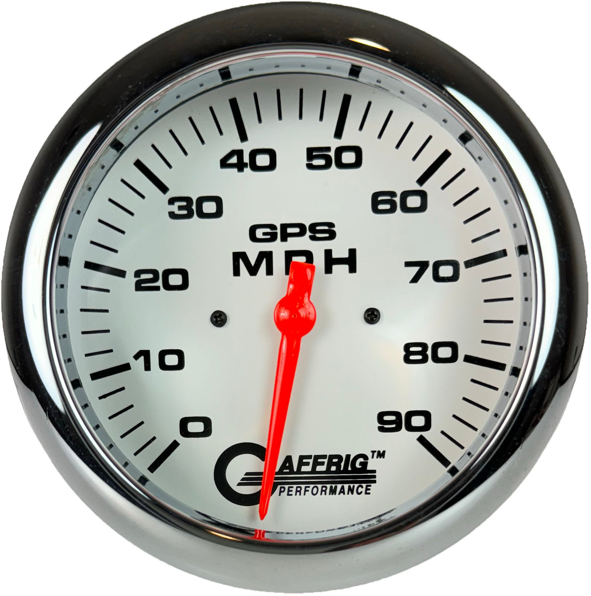 GAFFRIG 4 5/8 INCH GPS SPEEDOMETER - HEAD ONLY - WHITE - 90 MPH, 120 MPH, 180 MPH