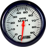 GAFFRIG 4 5/8 INCH GPS ANALOG SPEEDOMETER KIT - WHITE FAT RIM (458) / PURPLE / 90 MPH