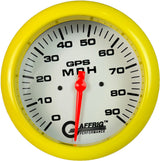 GAFFRIG 4 5/8 INCH GPS ANALOG SPEEDOMETER KIT - WHITE FAT RIM (458) / YELLOW / 90 MPH