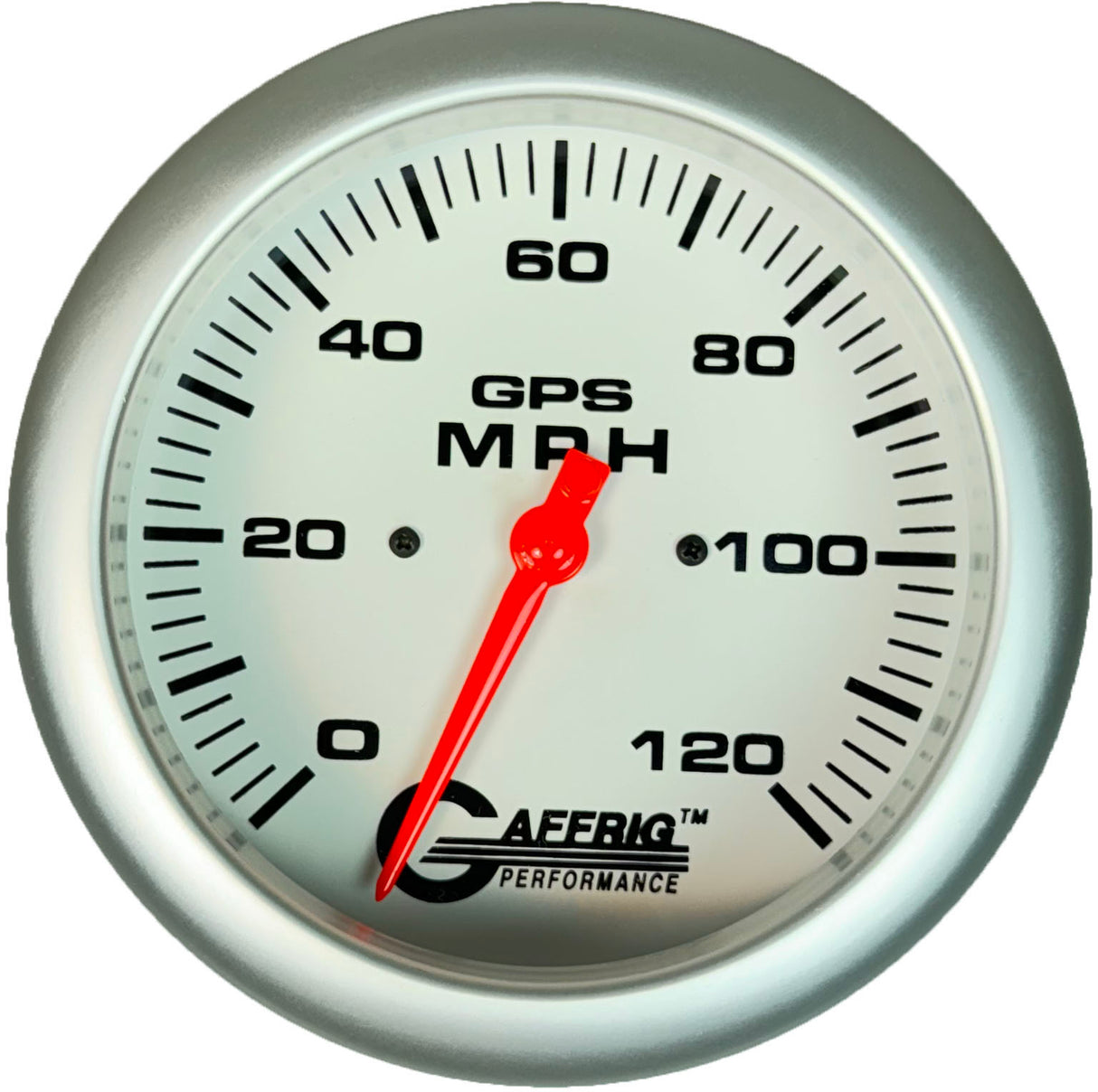 GAFFRIG 4 5/8 INCH GPS SPEEDOMETER - HEAD ONLY - WHITE 120 MPH / PLATINUM