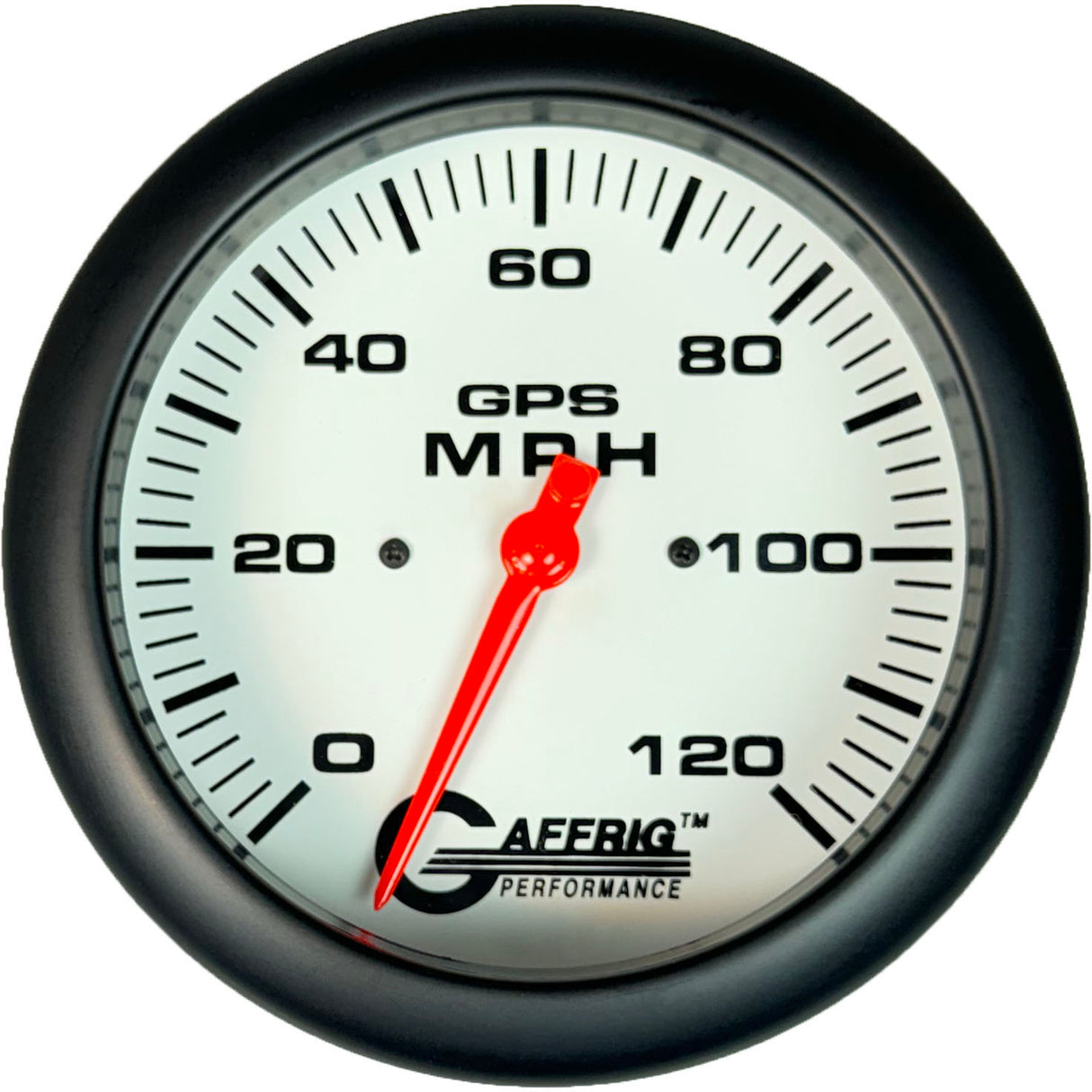 GAFFRIG 4 5/8 INCH GPS SPEEDOMETER - HEAD ONLY - WHITE 120 MPH / BLACK