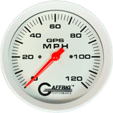 GAFFRIG 4 5/8 INCH GPS SPEEDOMETER - HEAD ONLY - WHITE 120 MPH / NO FAT RIM (STANDARD)