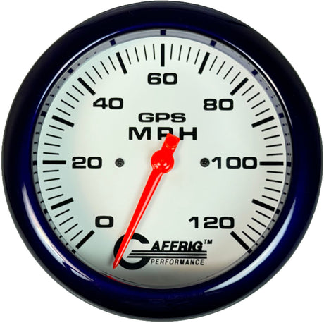 GAFFRIG 4 5/8 INCH GPS ANALOG SPEEDOMETER KIT - WHITE 120 MPH / PURPLE