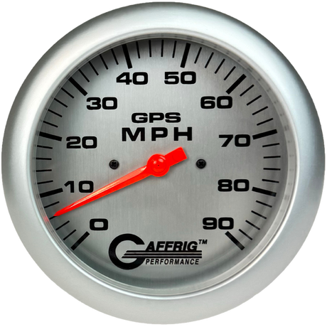 GAFFRIG 4 5/8 INCH GPS SPEEDOMETER - HEAD ONLY - PLATINUM - 90 MPH, 120 MPH, 180 MPH