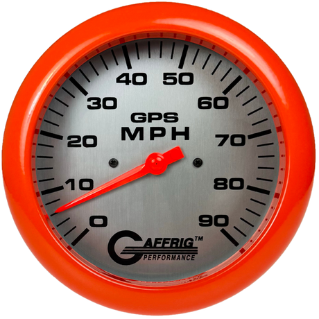 GAFFRIG 4 5/8 INCH GPS SPEEDOMETER - HEAD ONLY - PLATINUM - 90 MPH, 120 MPH, 180 MPH