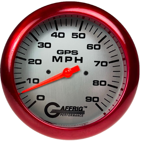 GAFFRIG 4 5/8 INCH GPS SPEEDOMETER - HEAD ONLY - PLATINUM - 90 MPH, 120 MPH, 180 MPH